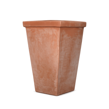 Schmaler, hoher Terracottakasten aus Impruneta – handgefertigt und frostsicher für Rosen